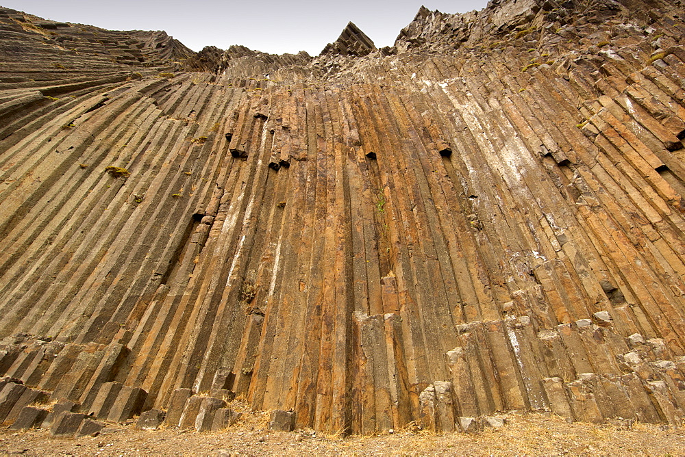 Pentagonal rock extrusions on Pico de Ana Ferreira on the Portuguese Atlantic island of Porto Santo.