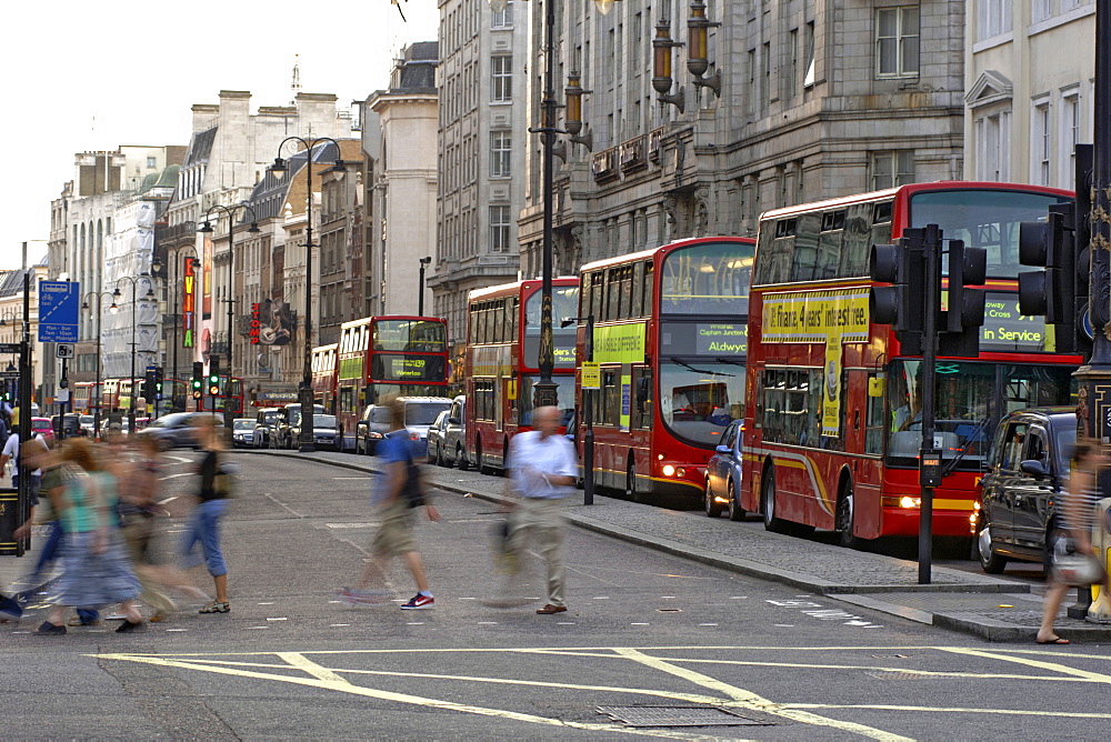 A view of traffic along the Strand in London.