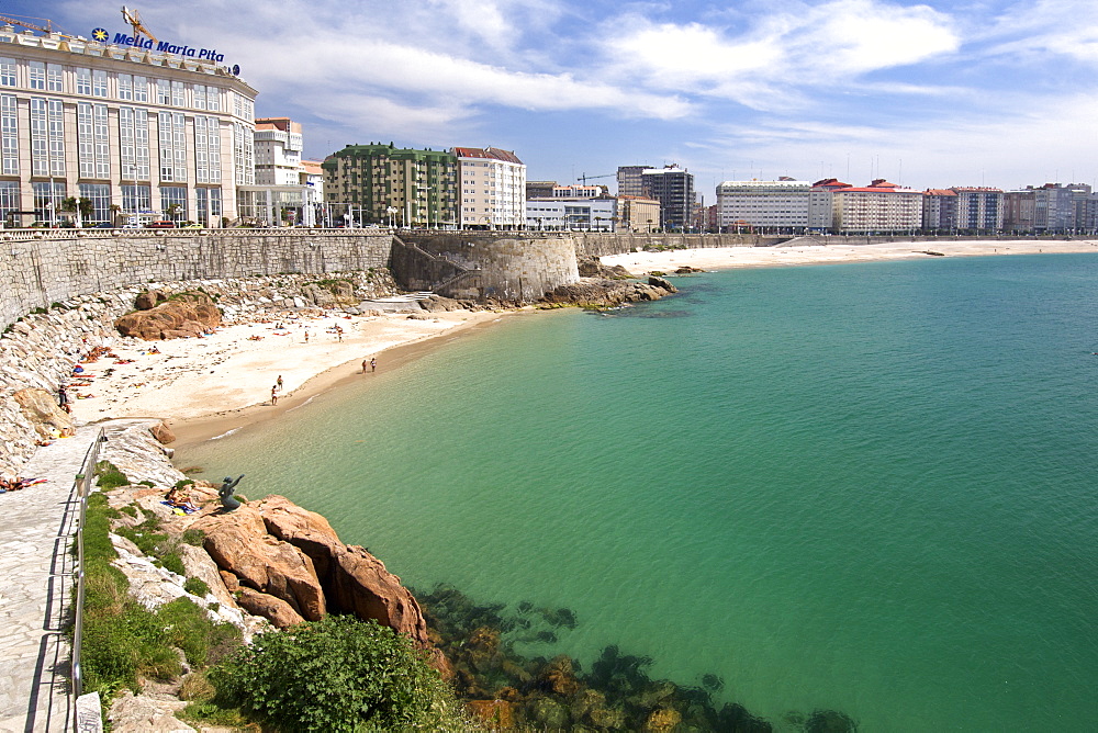 The Playa del Matadero beach in the town of La Corun~a along the Atlantic coast of Spain's Galicia region.