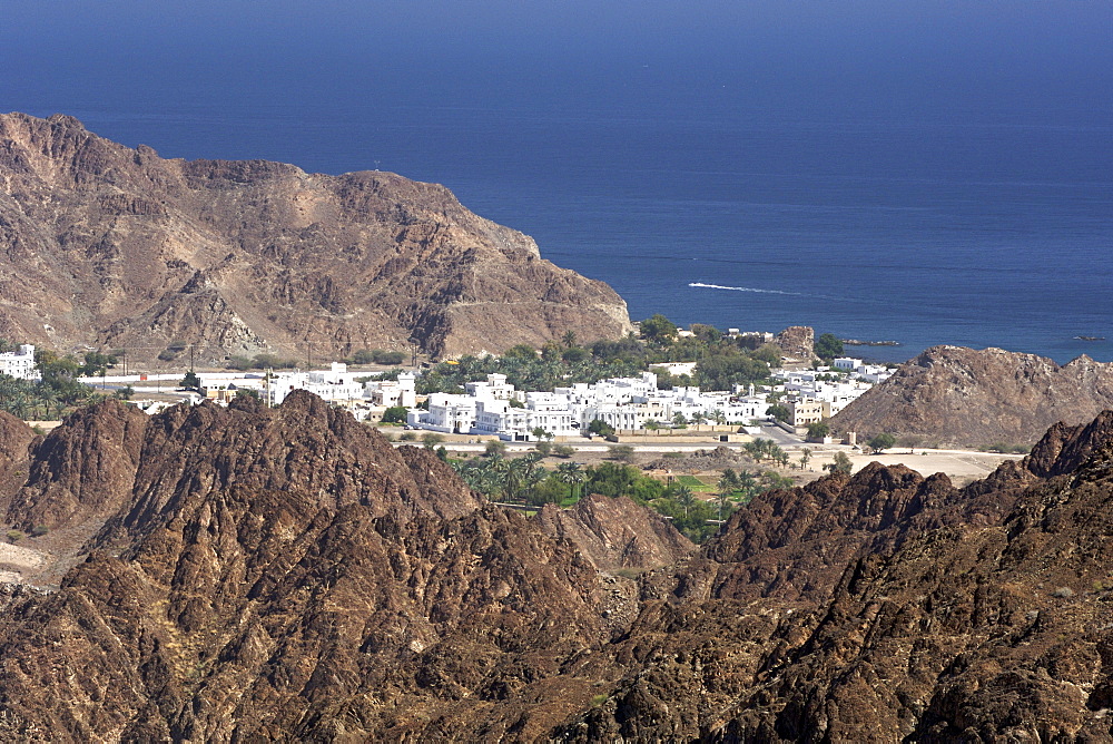 View across a suburb of new Muscat, the capital of the Sultanate of Oman.