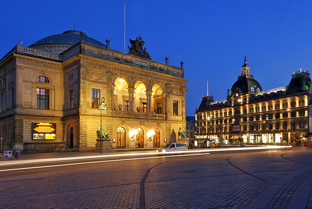 The Royal Theatre (Kongelige Teater) and the Magasin du Nord seen from Kongens Nytorv, Copenhagen, Denmark, Scandinavia, Europe