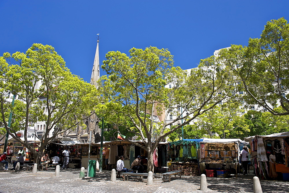 View of Greenmarket Square in Cape Town South Africa.