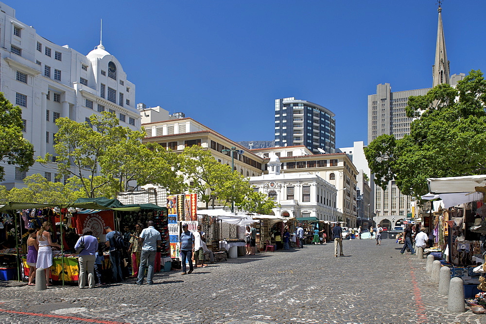 View of Greenmarket Square in Cape Town South Africa.