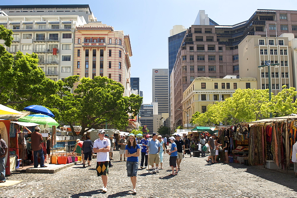 View of Greenmarket Square in Cape Town South Africa.