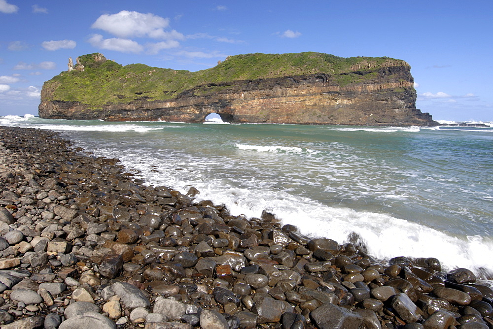 The geological coastal formation known as 'Hole in the Wall' on the wild coast in a region of South Africa's Eastern Cape Province formerly known as the Transkei.