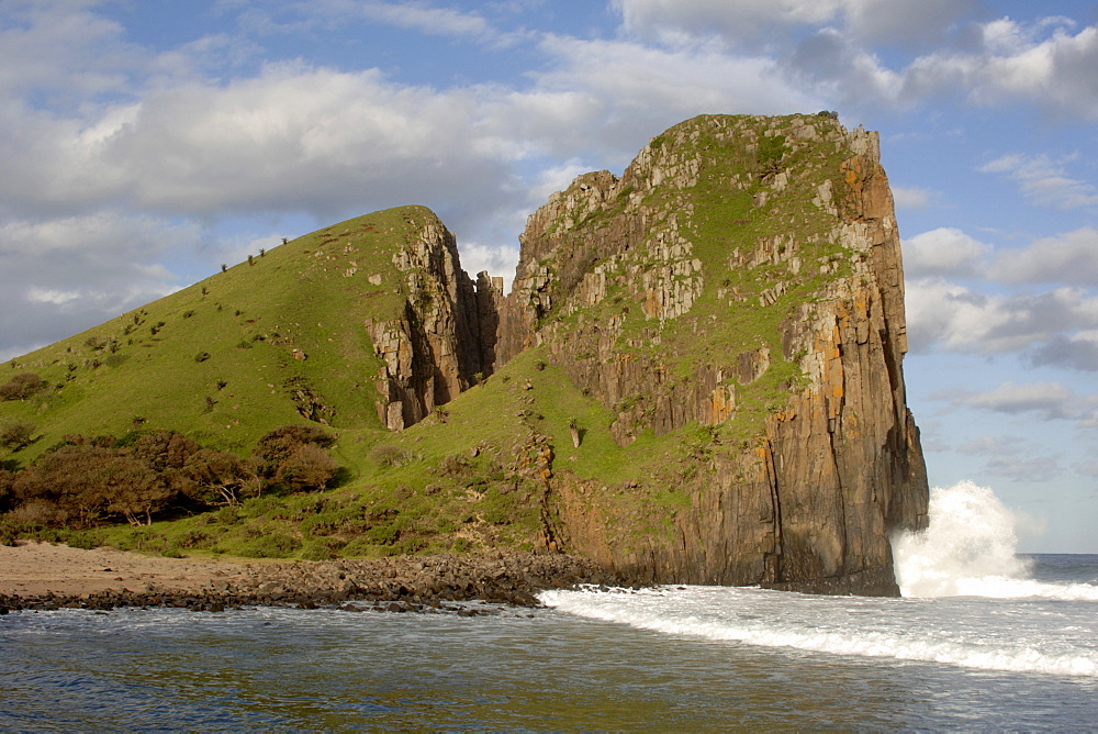 Landscape along the wild coast near Hole in the Wall in a region of South Africa's Eastern Cape Province formerly known as the Transkei.