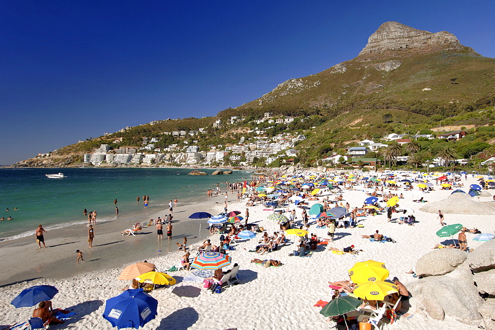 Clifton fourth beach on Cape Town's Atlantic seaboard.