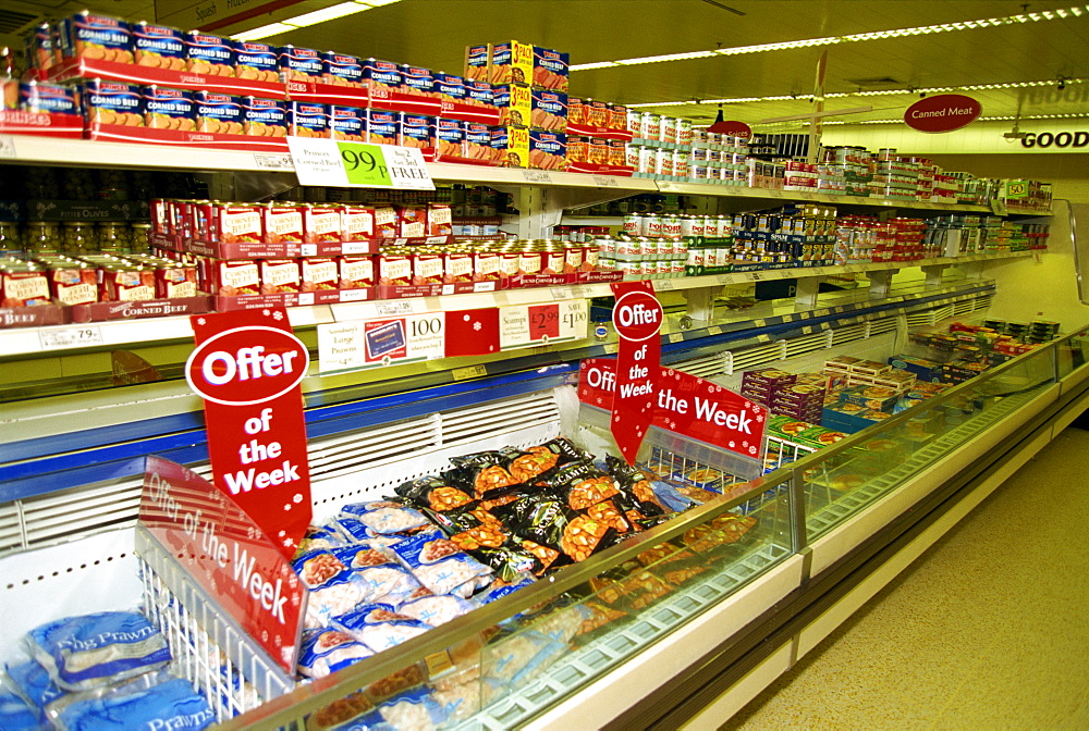 Interior of Sainsbury's supermarket, London, England, United Kingdom, Europe