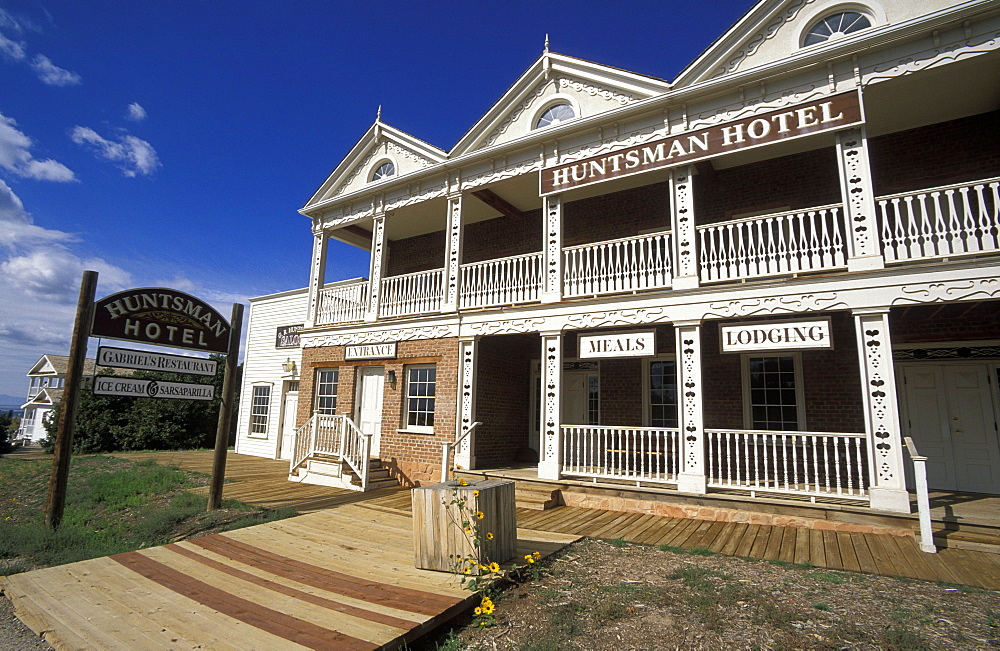 Hotel in Old Deseret Village, a recreated mid 19thC Mormon pioneer town at the 'This Is The Place'  Heritage Park that celebrates the Mormon arrival in 1847, Salt Lake City, Utah , Usa