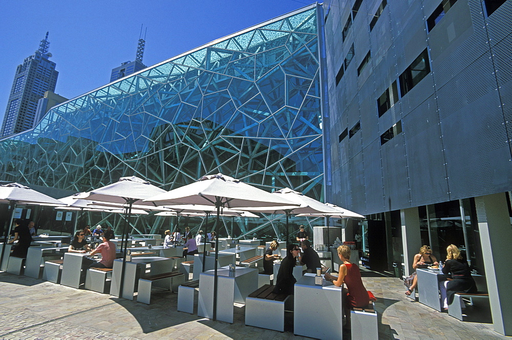 Federation Square, the new city centre arts complex, Melbourne, Victoria, Australia, Pacific