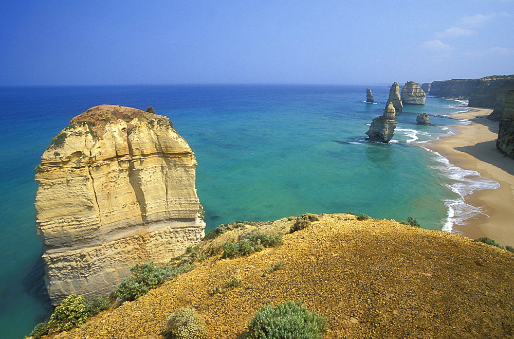 Sea stacks and dramatic limestone cliffs at The Twelve Apostles, Port Campbell National Park, Great Ocean Road, Victoria, Australia, Pacific