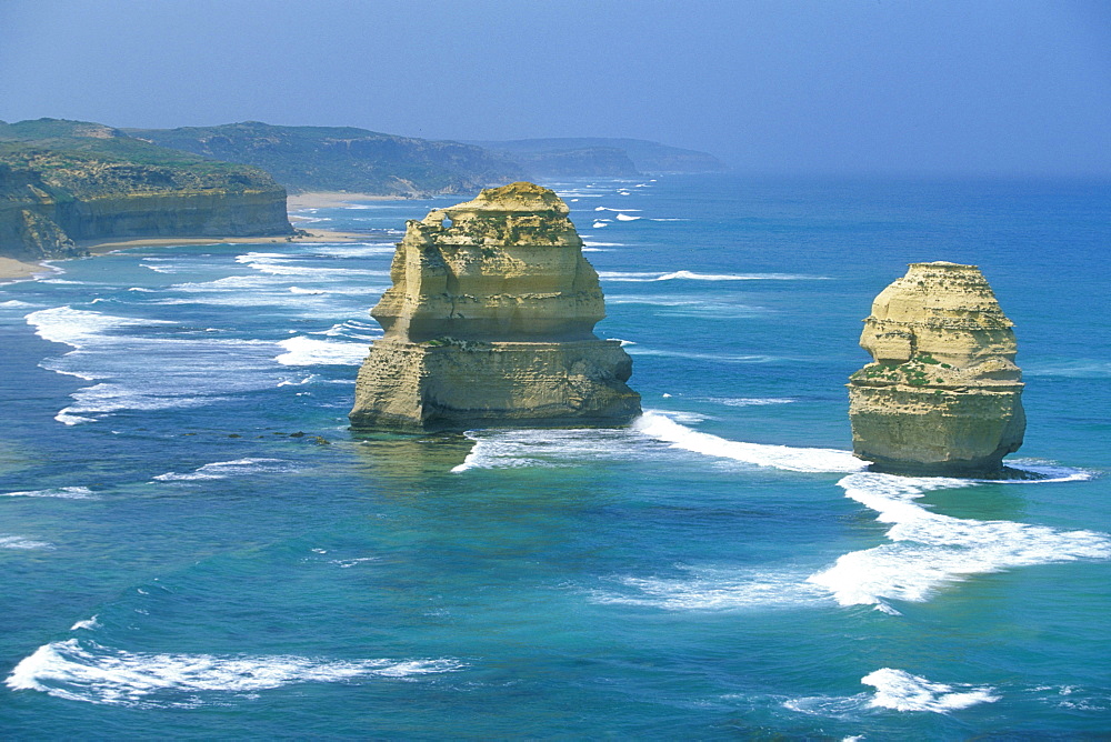 Sea stacks and dramatic limestone cliffs at The Twelve Apostles, Port Campbell National Park, Great Ocean Road, Victoria, Australia, Pacific