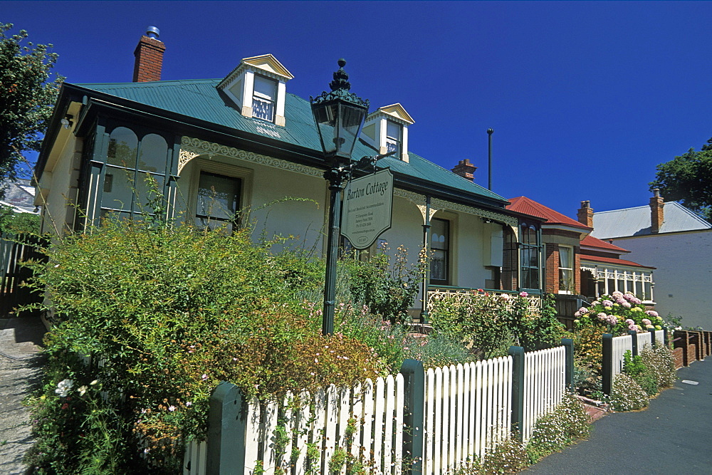 Older properties on Hampden Road in the historic district of Battery Point, Hobart, Tasmania, Australia, Pacific