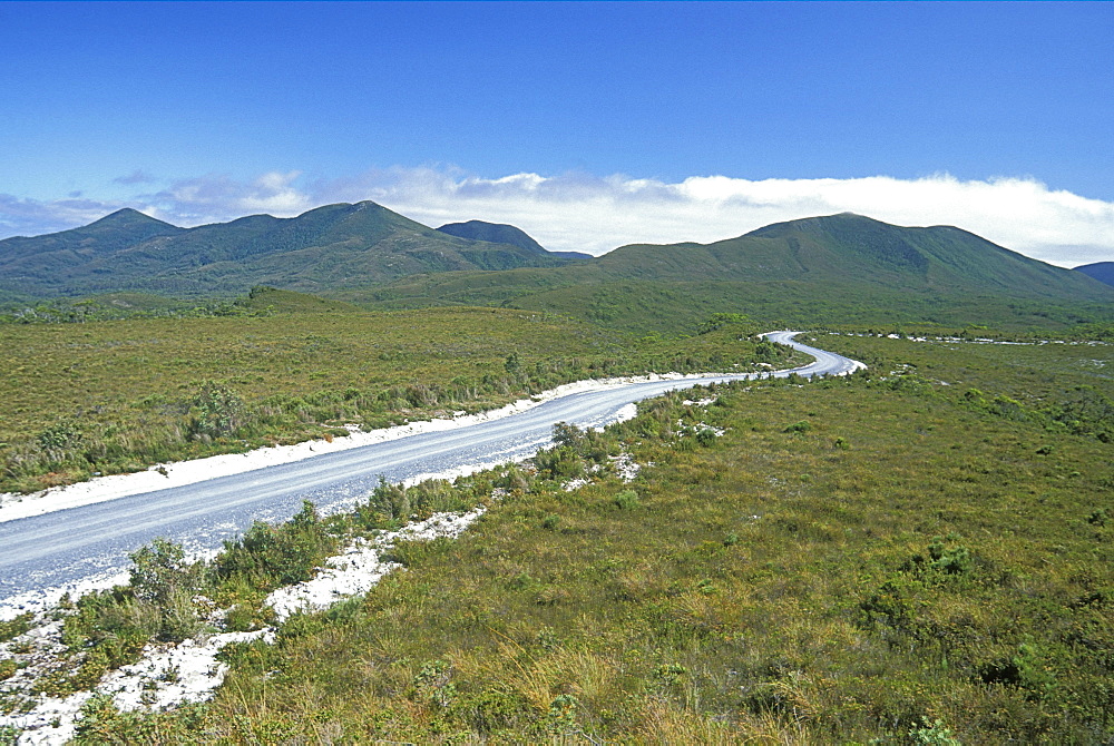 The 'Western Explorer' near Savage River, an improved route through the Arthur Pieman Conservation Area, North West, Tasmania, Australia, Pacific