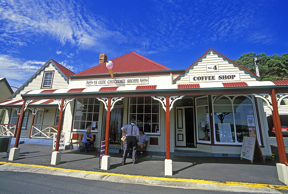 Store fronts in this popular historic north west tourist destination, Stanley, North West, Tasmania, Australia, Pacific