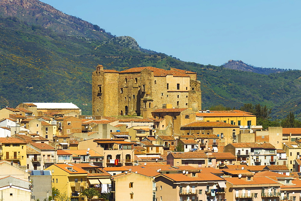 Arab-Norman castle dating from 1316 that gives this town near Cefalu its name of Good Castle (Castelbuono), Palermo Province, Sicily, Italy, Mediterranean, Europe