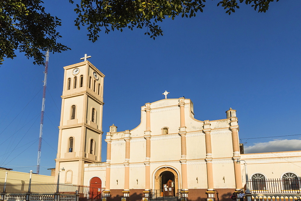 Facade and bell tower of the Iglesia San Jose in this important northern commercial city, Matagalpa, Nicaragua, Central America