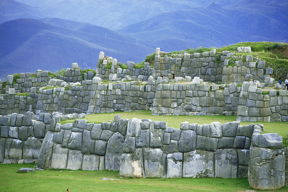 Inca masonry, Fortress of Sacsayhuaman, Cusco, Peru, South America