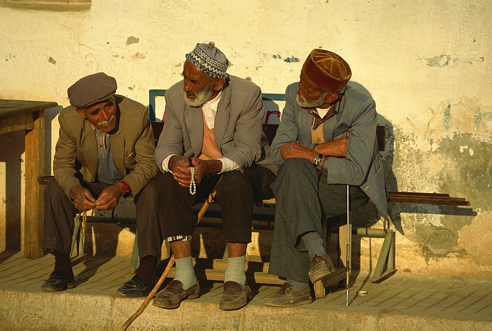 Old men with worry beads, Kas, Anatolia, Turkey, Asia Minor, Eurasia