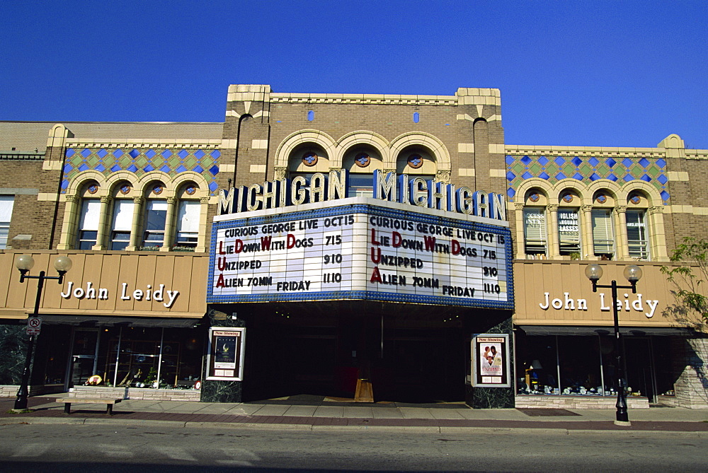 Old cinema facade in Ann Arbor, Michigan, United States of America, North America