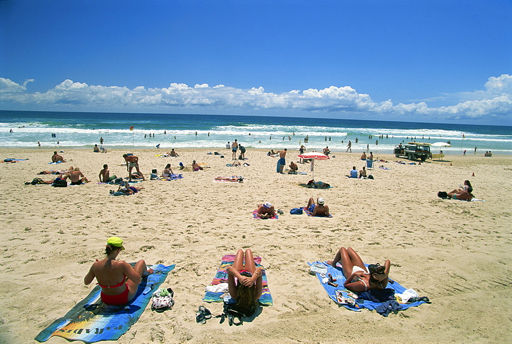 The beach at Surfers Paradise, Gold Coast, Queensland, Australia, Pacific