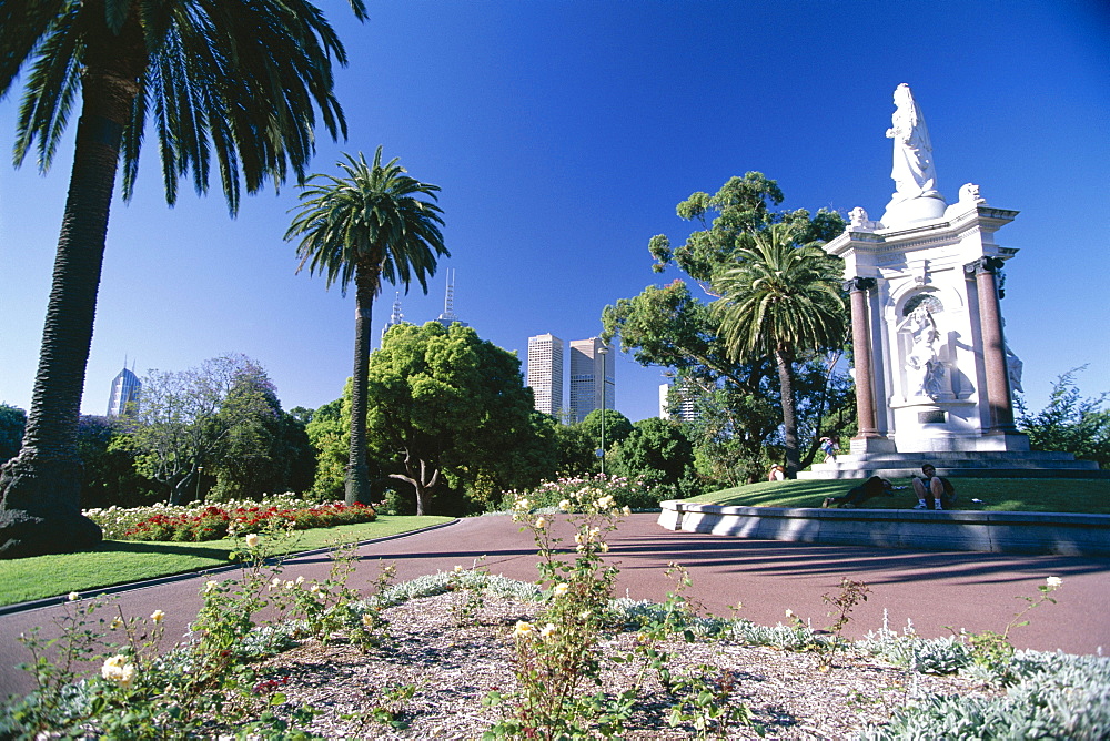 Queen Victoria Gardens on the south bank of the Yarra River, opposite the city centre, Melbourne, Victoria, Australia, Pacific