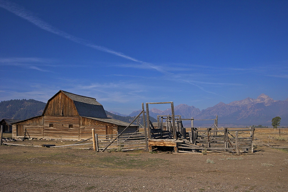 Barn, John and Bartha Moulton Homestead, Mormon Row Historic District, Grand Teton National Park, Wyoming, United States of America, North America  