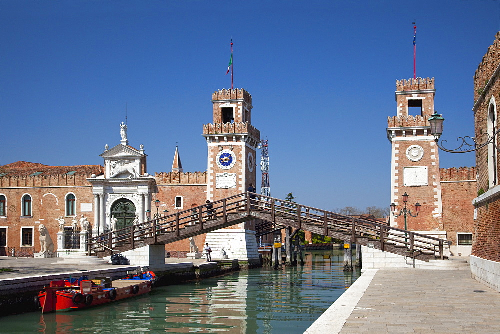 Main entrance, Arsenale, Castello district, Venice, UNESCO World Heritage Site, Veneto, Italy, Europe