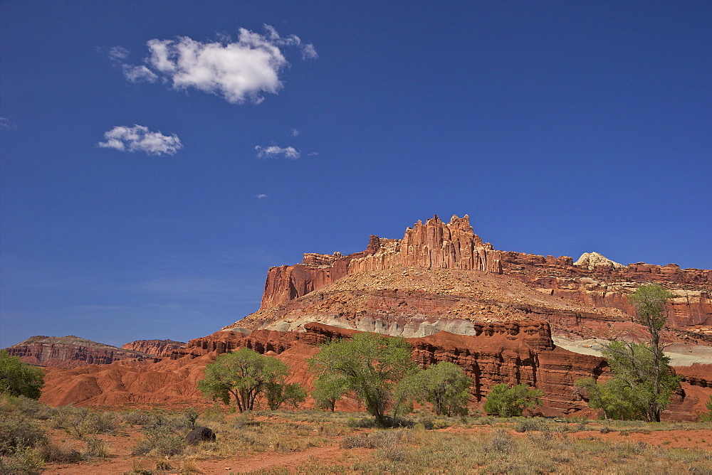 The Castle and Highway 24, Capitol Reef National Park, Utah, United States of America, North America 