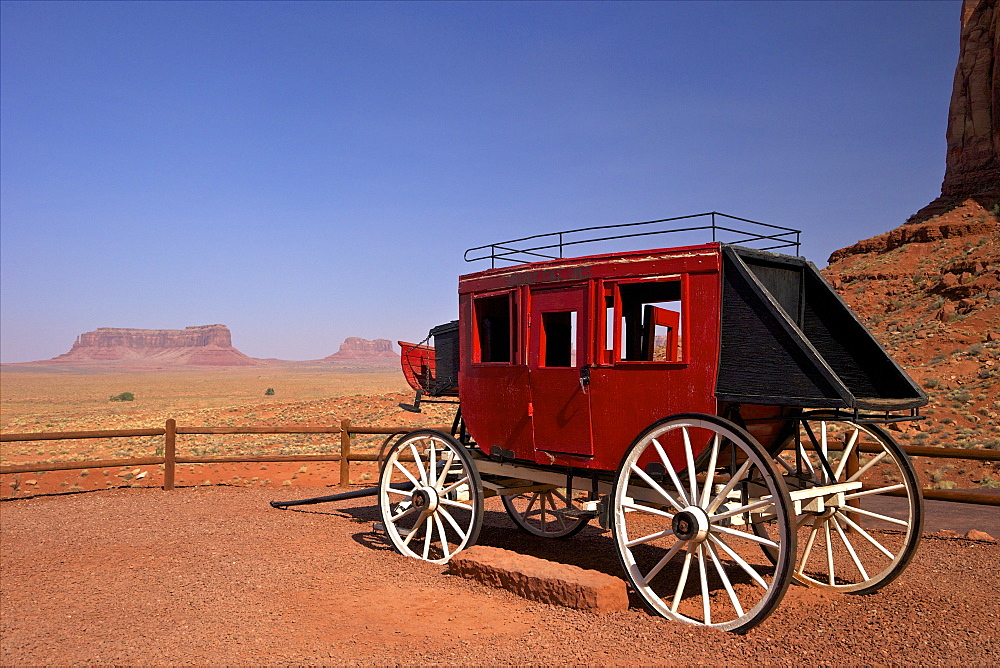 Stagecoach, Gouldings Trading Post, Monument Valley Navajo Tribal Park, Utah, United States of America, North America