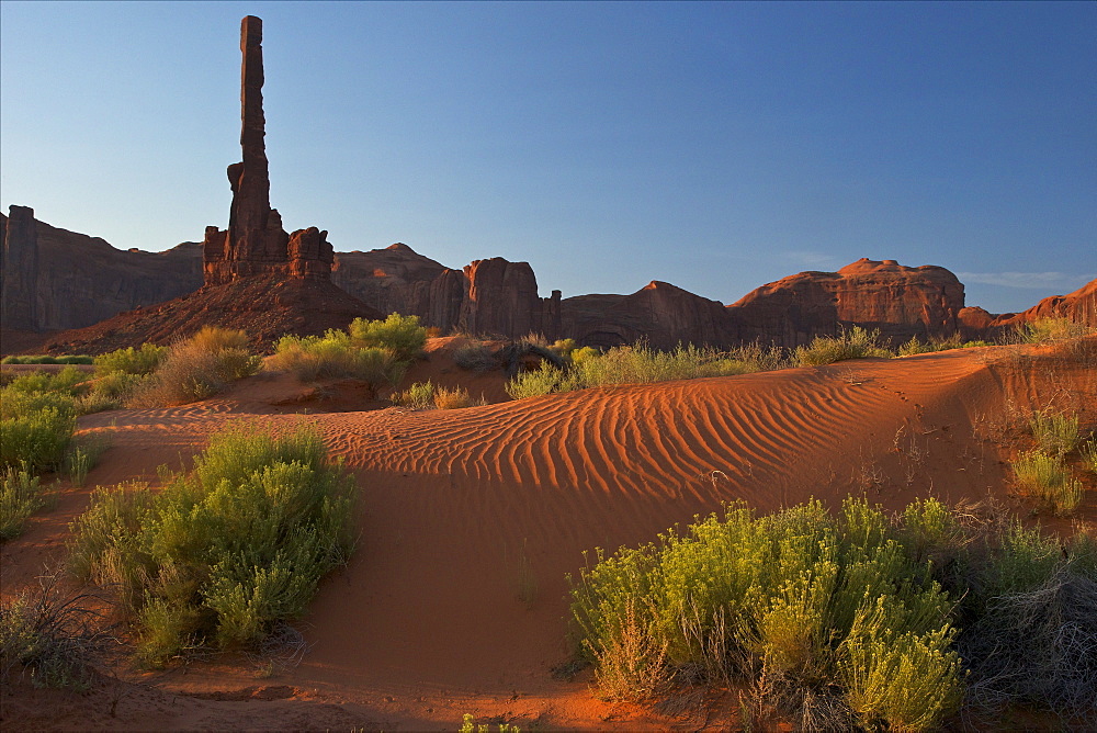 Totem Pole at dawn, Monument Valley Navajo Tribal Park, Utah, United States of America, North America