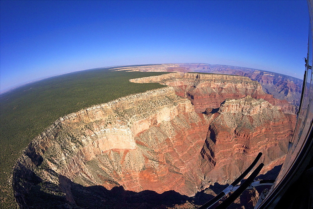 Aerial photo of Grand Canyon from Papillon Helicopter, Grand Canyon National Park, UNESCO World Heritage Site, Arizona, United States of America, North America