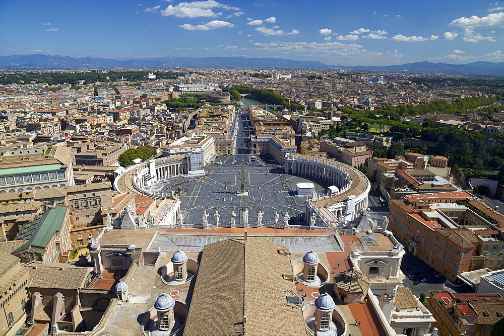 View from the dome of St. Peter's Basilica, Vatican, Rome, Lazio, Italy, Europe