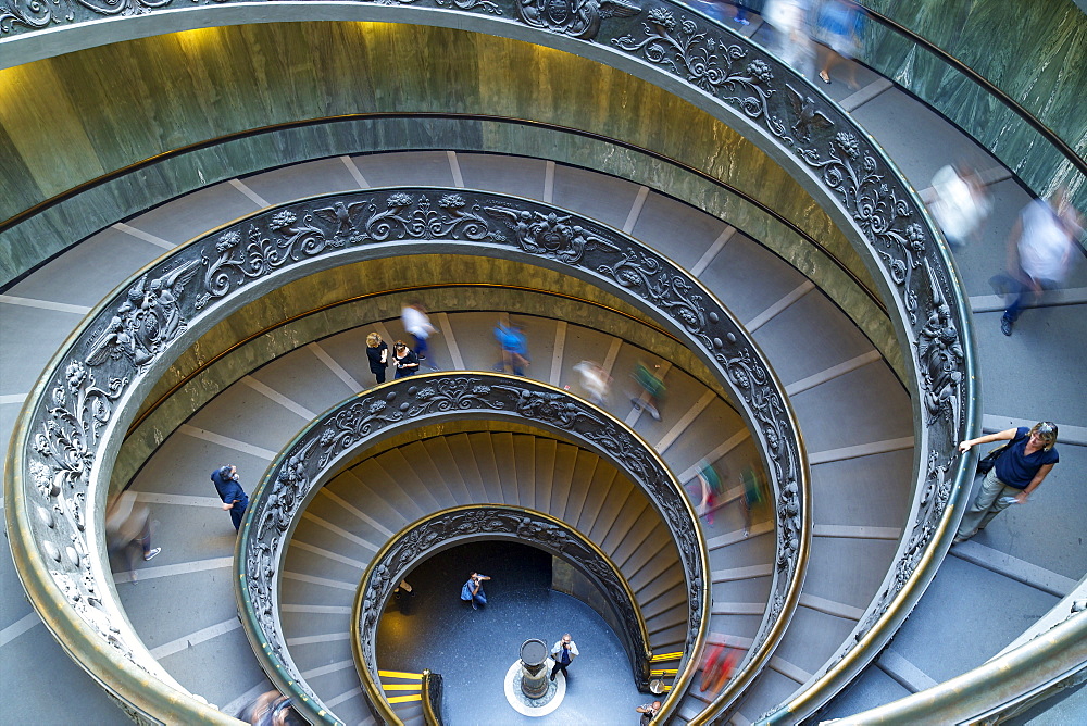 Spiral staircase, by Giuseppe Momo, dating from 1932, Vatican Museums, Rome, Lazio, Italy, Europe