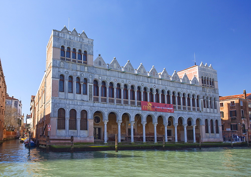 Fondaco dei Turchi (Natural History Museum) in summer sunshine, Grand Canal, Venice, UNESCO World Heritage Site, Veneto, Italy, Europe