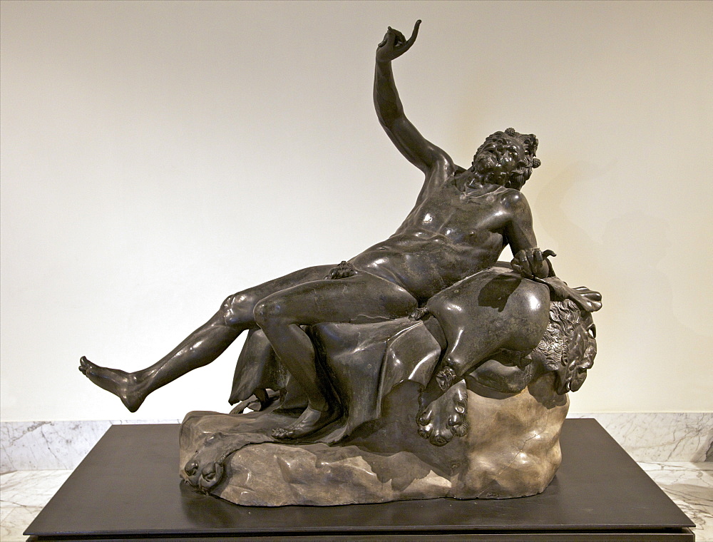 Statue of Drunken Satyr from La Villa Dei Papiri in Herculaneum, National Archaeological Museum, Naples, Campania, Italy, Europe