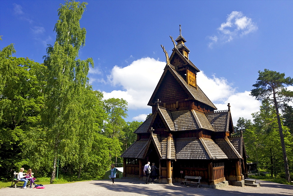 Gol 13th century Stavkirke (Wooden Stave Church), Norsk Folkemuseum (Folk Museum), Bygdoy, Oslo, Norway, Scandinavia, Europe