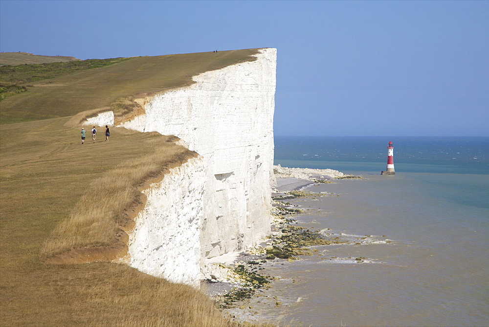 Lighthouse and cliffs at Beachy Head, East Sussex, England, United Kingdom, Europe