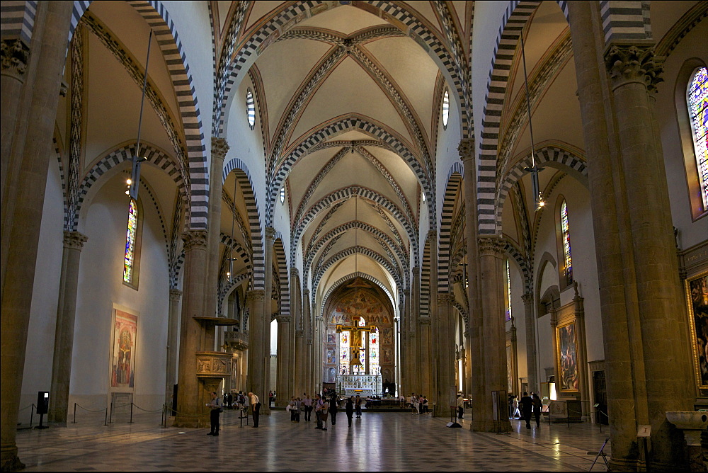 Nave of Church of Santa Maria Novella, Florence, UNESCO World Heritage Site, Tuscany, Italy, Europe