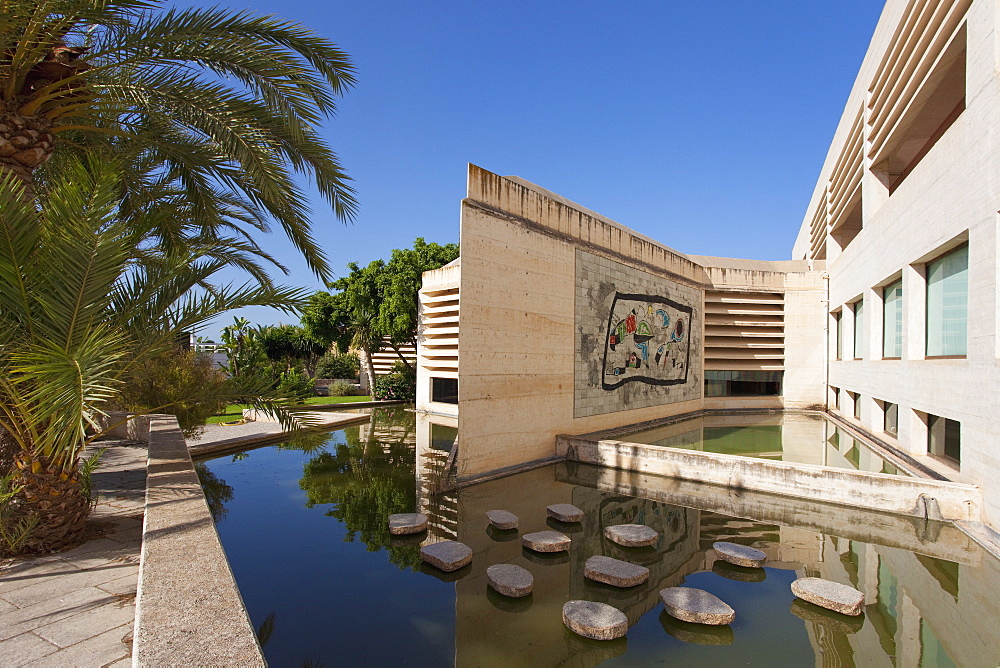 Garden at Fundacio Pilar I Joan Miro, Cala Major, Majorca, Balearic Islands, Spain, Mediterranean, Europe