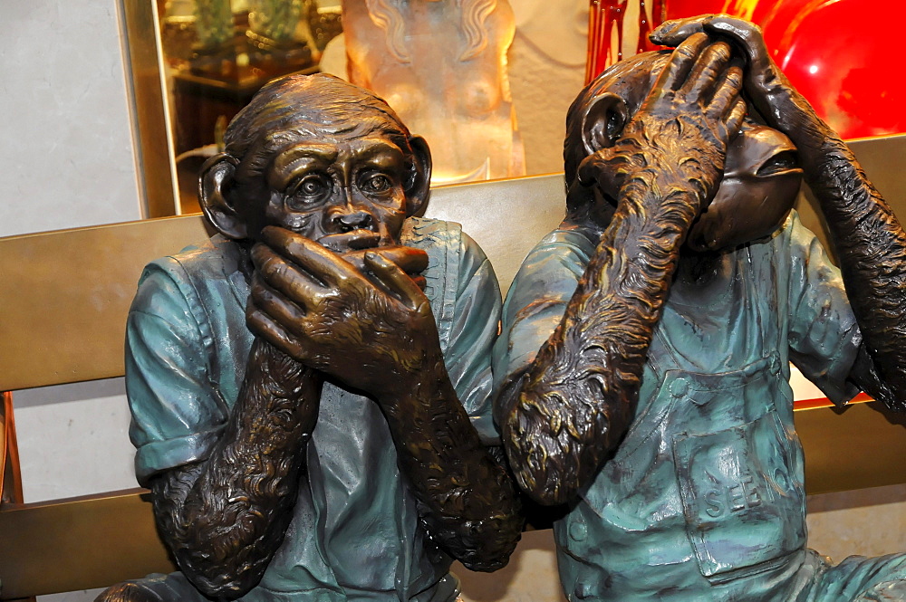 Monkey figures, symbols, Chinatown, San Francisco, California, USA, North America