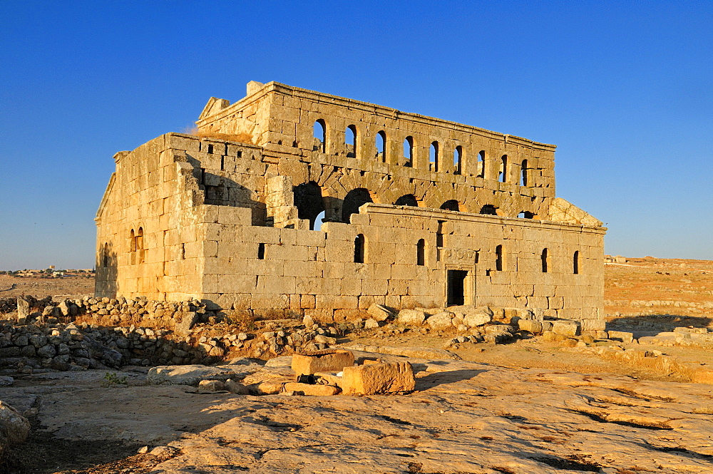 Ruin of the Byzantine church of Mshabak near Aleppo, Dead Cities, Syria, Middle East, West Asia