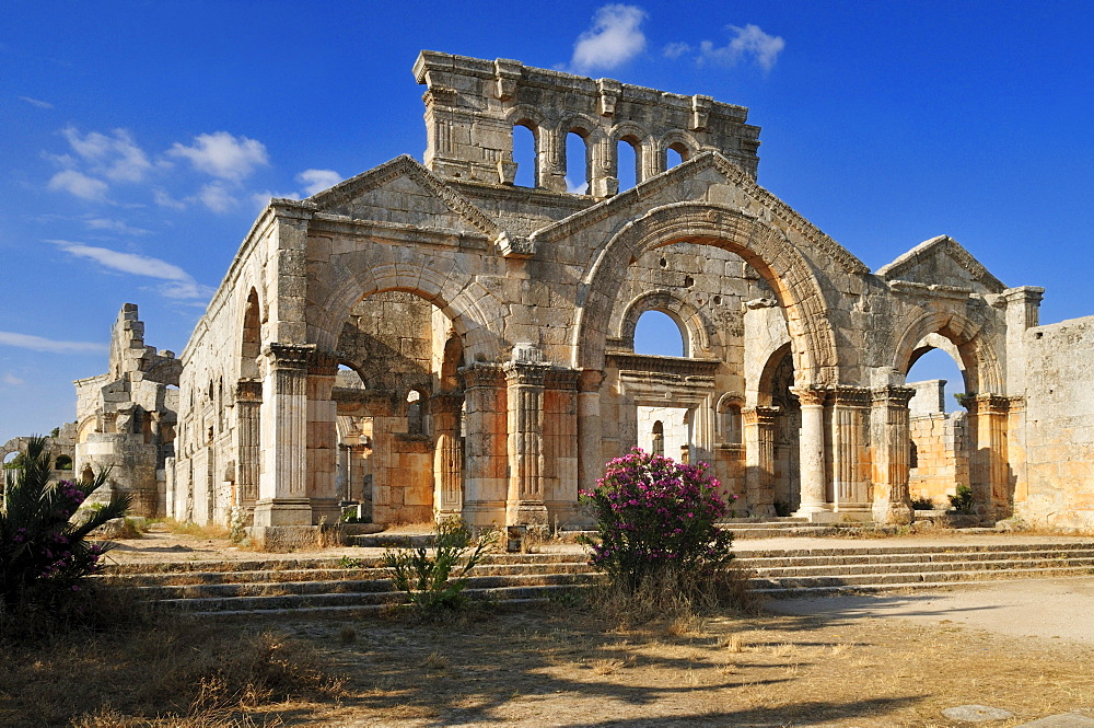 Byzantine ruin of Saint Simeon Monastery, Qala'at Samaan, Qalaat Seman archeological site, Dead Cities, Syria, Middle East, West Asia