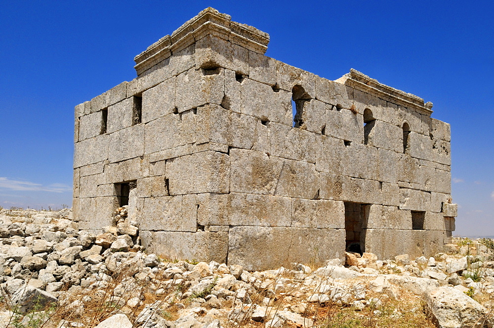 Ruin of a Byzantine chapel at the archeological site of Kharab Shams, Dead Cities, Syria, Middle East, West Asia