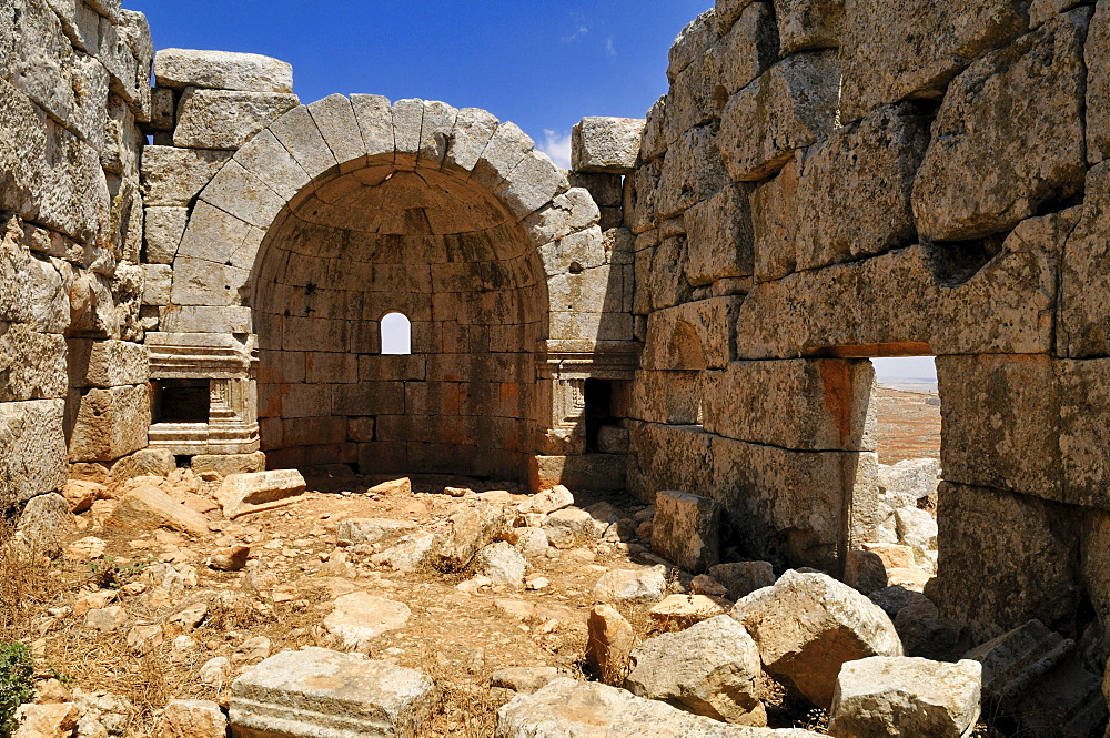 Ruin of a chapel at the archeological site of Kharab Shams, Dead Cities, Syria, Middle East, West Asia