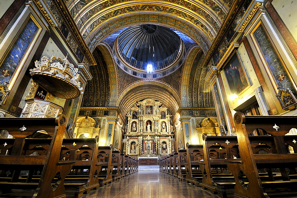 Interior of the Jesuit church of Compania de Jesus, UNESCO World Heritage Site, Cordoba, Argentina, South America