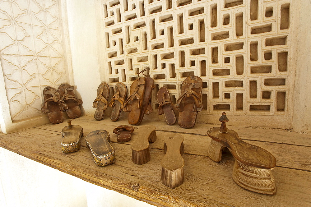 Historic Omani footwear, Jabrin Fort, Oman, Middle East