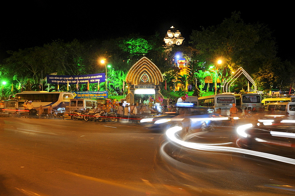 Night shot, festival, temple of Po Nagar, Vietnam, Southeast Asia