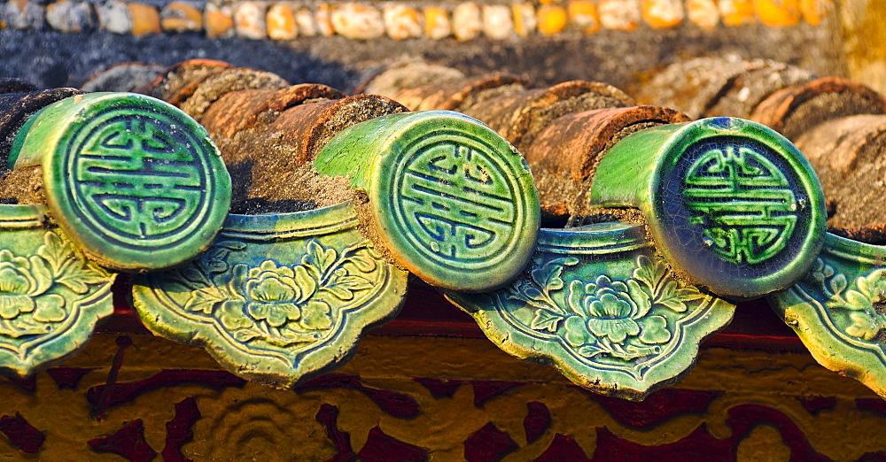 Typical ceramic roof shingles, Hoi An, Vietnam, Southeast Asia