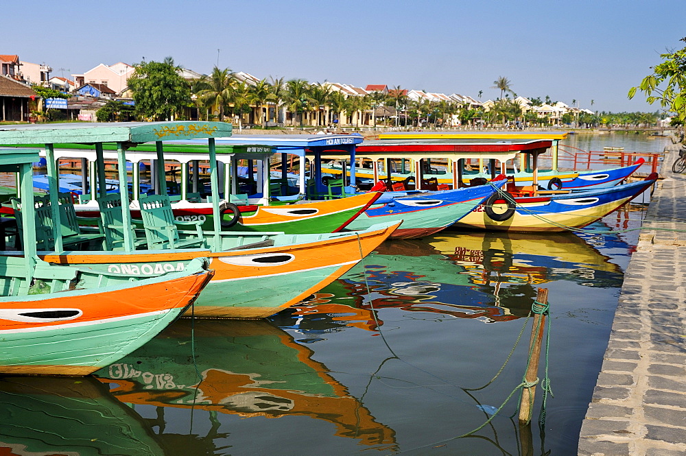 Traditional boats on the Song Thu Bon river, Hoi An, Vietnam, Southeast Asia